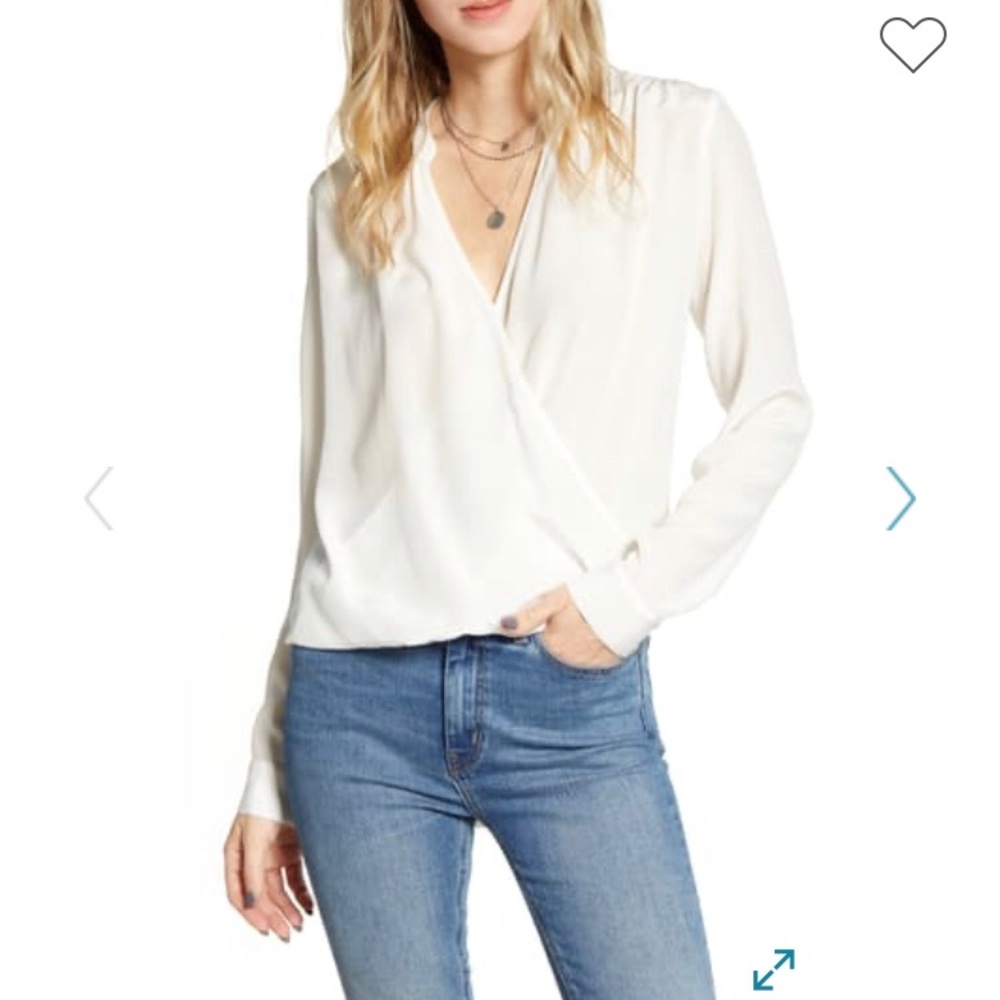 Splendid mix media silk shirt.